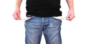 no cash in man's pocket for investing